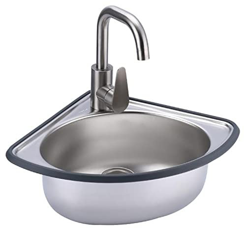 Lavabo Cucina 1 Vasca,Lavello A Libera Installazione In Acciaio Inox,Liscio, Durevole, Antiruggine,Rubinetto Caldo Freddo Lavandino,Lavabo In Acciaio Inossidabile Per Lavamani Per Ristorante ( Size :