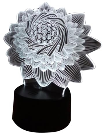 Housoutil Geführte Lotusblüte Lotus Nachttischlampe Berührungssensor Lampe Dimmbare Tischlampe Lotus-nachtlicht Led-nachtlicht Tischlampen Schlafzimmer Lotuslampe 3d Sensorlicht Berühren