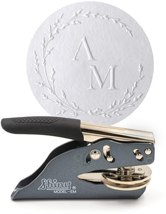 Sealed® Prägestempel personalisiert mit Wunschinitialen für Hochzeit und besondere Anlässe - Elegante Prägezange für Papier mit 2 Buchstaben (Design 'Miranda')