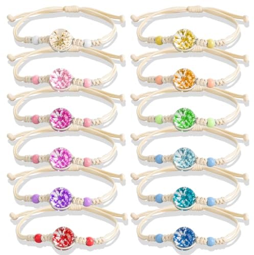 Dncvb 12Pcs Friendship Bracelets for Girls, Friendship Braided Bracelet, Adjustable Handmade Rope Bracelets Women for Best Friends Girls Birthday Party Favors