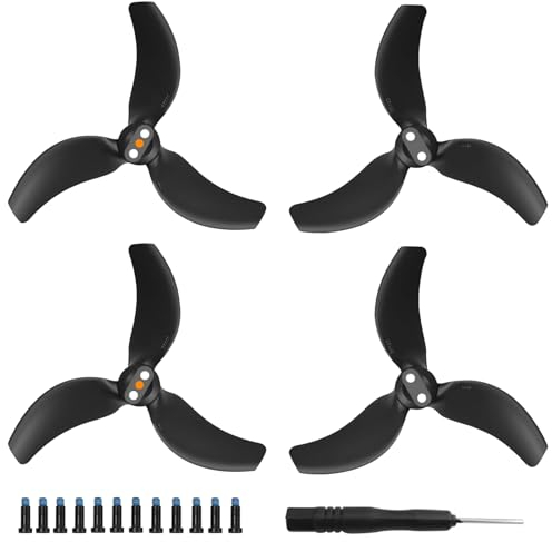 Bocguy Avata 2 Propeller Set - 4 Stück DJI Avatar Ersatzpropeller Mit 12 Schrauben & Schraubendreher - Geräuscharmes 3032S Zubehör für Drohnen