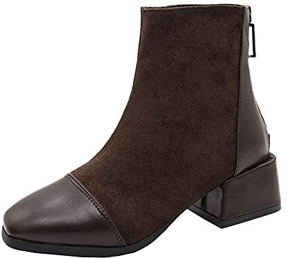 Stivali camoscio Donna Stivaletti Estivi Donna Traforati Stivali Texani Donna Pelle Stivaletti Donna Tacco Alto Plateau Stivali Alti Senza Tacco Donna Stivaletti Donna con Tacco e Plateau