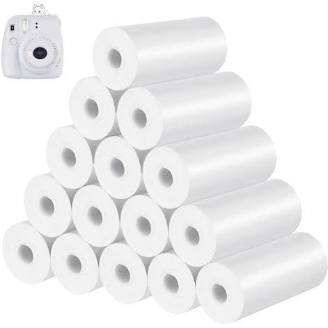 Lot de 15 Rouleaux de Papier Thermique 57mm x 25mm x 7m,Papier Imprimante Thermique d'impression Instantanées pour Appareil Photo Enfant,Convient aux enfants,Facile à remplacer