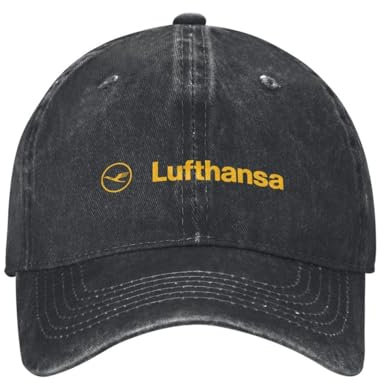 Baumwolle Vintage Washed Denim Baseballkappe Lufthansa Hats Hip Hop Hat Cotton Baseball Cap Custom Adjustable Trucker Hat für Männer Frauen
