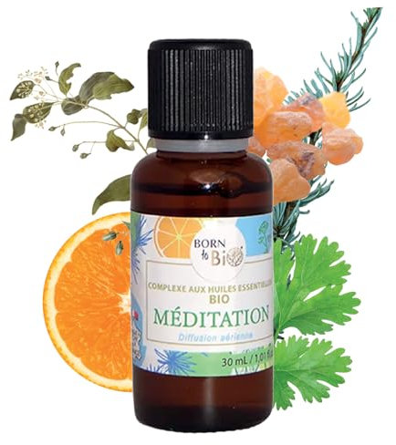 Born to Bio Komplex mit ätherischen Bio-Ölen: Meditation – ätherische Öle für Diffuser – Ecocert-zertifiziert – 30 ml