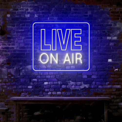 HFHungkeong Live On Air Neonlicht Schild Buchstaben,LED Aufnahme Wandkunst-Lampe für Studio, Schlafzimmer, Spielzimmer, Party, Live-Streaming-Schild für Twitch,Tiktok,Gamer, 5 V USB-Stromversorgung