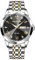 PINDOWS Armbanduhr für Herren Diamanten Business-Dress-Stil analoges Quarzwerk luxuriöse wasserdichte Armbanduhr Leuchtzeigern Datumsanzeige zweifarbiges Edelstahlarmband klassisch-modische Herrenuhr