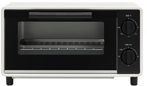 Mini Horno 10L,Tapa de Cristal Templado,Regulación de Temperatura 70-230°c,800W,Manoplas de Horno,Blanco