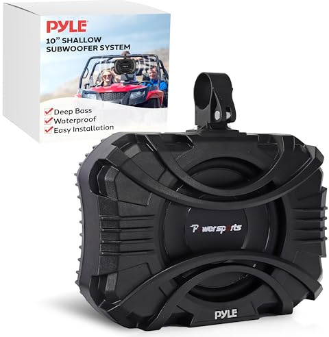 Pyle 10 Inch Subwoofer System - 400 Watts Passive Subwoofer for Marine & Powersports, Quick-Mount, Water Resistant Vehicle System, Weatherproof Housing, Designed for UTVs & Boats