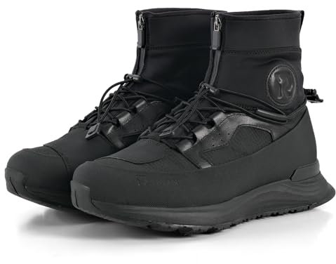 Stivali Moto Uomo Scarpe Motocross Città Corsa Strada Stivali Protettivi Motociclista Nero 43 EU
