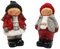 Wichtelstube-Kollektion handbemalt detailreich wetterfest Keramik Set Bunt Liebevoll Echte Strickmützen Handgefertigt Junge Mädchen, Weihnachtsdeko Aussen, Weihnachtsdeko Outdoor, Weihnachtsdeko Außen