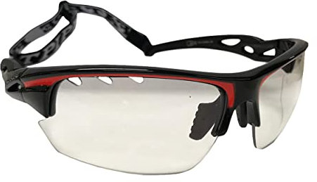 FAT PIPE Floorball / Unihockey Schutzbrille für Erwachsene schwarz/orange mit IFF Zertifikat