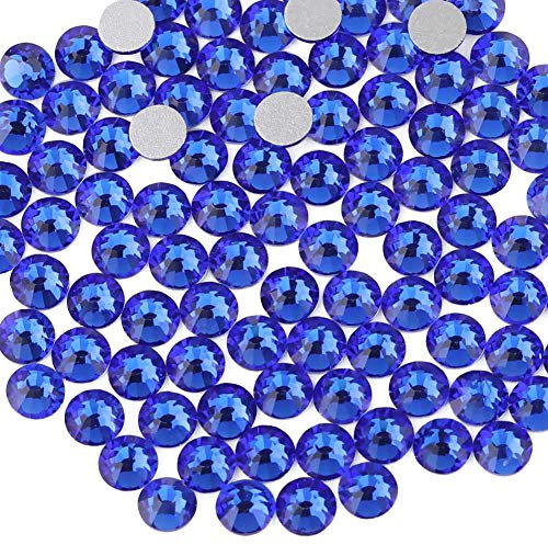 Beadsland 1440 Piezas de Diamantes de imitación de Cristal con Parte Trasera Plana,Gemas Redondas para Arte de uñas y Manualidades,Zafiro,SS16,3.8-4.0 mm