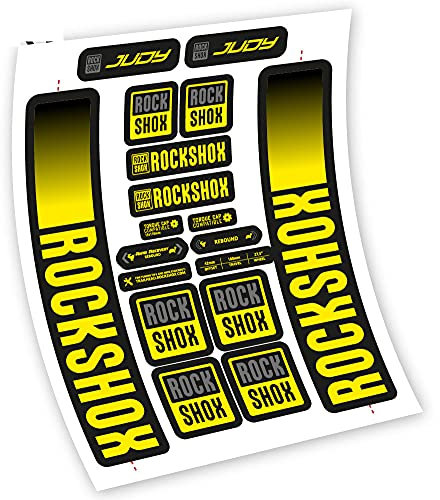 Pegatinas en vinilo adhesivo compatibles con horquilla Rock Shox Judy 2021 (Amarillo Normal)