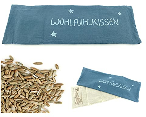 heimtexland ® Roggen Kammer Körnerkissen XL 20x48 cm Kälte- und Wärmekissen 100% Baumwolle Typ752 Blau - Wohlfühlkissen
