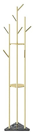 XXZY Porte-Manteau sur Pied Porte-Manteau en Fer forgé Plancher-Debout Porte-Manteau Simple et Moderne Accrochez Cintre Rack Base en marbre avec 3 partitions et 7 Crochets Décoration Parfaite