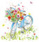 Servietten Blumen 20 Servietten Fahrrad mit Blumenkorb | Blumen | Frühling | Sommer | Tischdeko 33x33cm