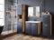 PIASKI - MALO001, Set di mobili da bagno Roma, lavabo incluso, mobili da bagno sospesi e moderni (colore wotan/nero opaco)