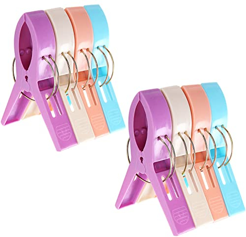 Silars Pinzas Ropa Grandes, 8pzs Pinzas Toalla Playa Pinzas Grandes para Sujetar, Pinzas para Ropa a Antideslizantes y de Gran Apertura para Ropa Gruesa, Edredón, Toalla para Cama Solar
