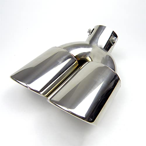 DHWUIASF Für BMW E30 E32 E34 E36 E46 Edelstahl Oval Doppelrohr Auto Auspuff Endrohr Auspuffblenden