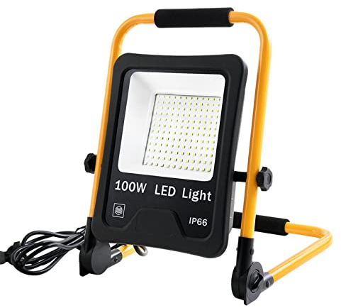 UISEBRT LED Arbeitsleuchte 100W 8500LM - Tragbarer LED Baustrahler IP66 Wasserdicht Warmweiß