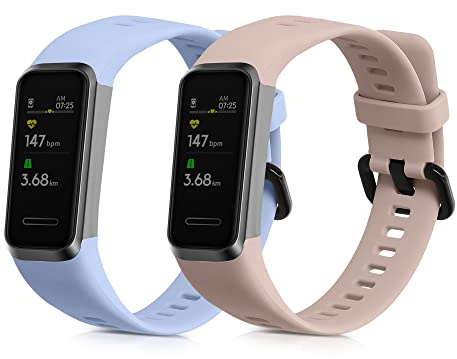 kwmobile 2x Uhrenarmband für Huawei Band 4 Armband - Fitnesstracker Band Set aus Silikon - Ersatzarmband Smartwatch
