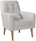 Gozos Mammo Sitzgruppe Series Ohrensessel | Hochwertig Sessel besteht aus Leinenstoff | Wohnzimmermöbel Dekorative und Comfortable Lesesessel | Relaxsessel mit Holzbein | 97 x 72 x 66 cm | Creme
