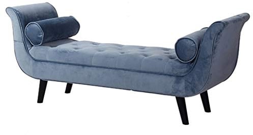 AZICYN Aufbewahrung Ottomane Box Sofabank Samt Fenstersitz Polsterbank Schlafzimmer Lounge Bank Bettende Sitzhocker Sofabank Fußhocker Sitz für Zuhause Wohnzimmer Hellblau, 120 * 50 * 65