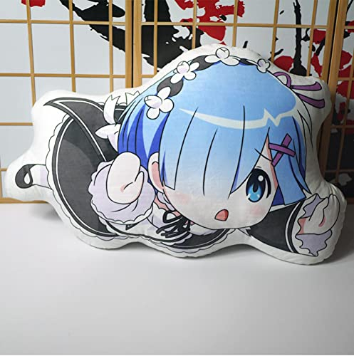 Re Zero Figur Rem Ram Pillow Plüschtier, Anime Re Life In A Different World from Zero Stofftiere, Geschenk Für Kinder Und Erwachsene, 50 * 35 cm