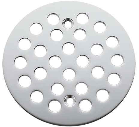 Grille de rechange pour bonde de douche ronde à visser de 10,4 cm avec vis (chromé)