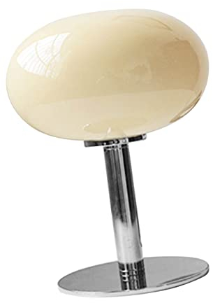 Runde Glastisch-Nachttischlampe mit Eisensockel, Niedliche Form, Einfache, Moderne, Elegante Nachttischlampe für Nachttisch, Schlafzimmer, Wohnzimmer, Büro, Mädchen, Kinder, (USB-Tastenschalter)