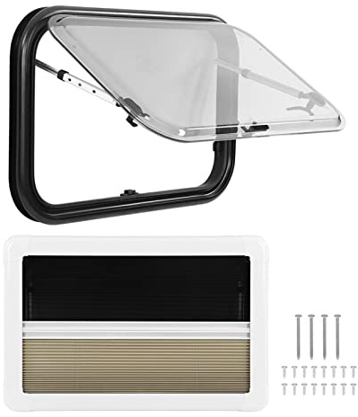 Finestre per Camper, Finestra a Scomparsa per Camper 700x450mm Isolamento Termico Acustico a Doppio Strato Uscita Esterna con Tenda