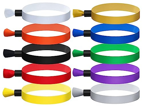 Comflora 100 Stück Stoff-Event-Armbänder, Einweg-Armbänder für Veranstaltungen, farbige Armbänder, Veranstaltungen, für leichtes Konzert, Club-Eingang, Handschlaufe, Party-Armband, Veranstaltung