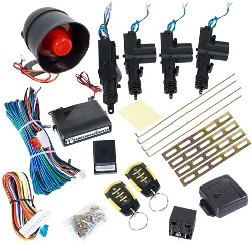 Unifizz Kit universale di chiusura centralizzata a distanza per auto, senza chiave, sistema di allarme antifurto, per auto