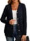 GRECERELLE Womens Cardigan Long Sleeve Lightweight Cardigans Button Down V Neck Ribbed Knit Outerwear Open Front Tops with Pocket for Ladies (Navy Blue, XL)