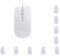 Lot de 10 mini souris filaire ultra-fines pour ordinateur de bureau, ordinateur portable, noir mat, blanc, souris de jeu ergonomique mignonne, blanc