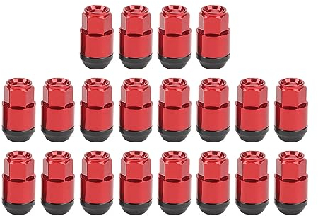 Radmuttern für Reifen, M12x1,5 19mm L42mm Radmuttern Hochfest, Rostfrei, Professionell, Universell Ersatz für (Rot)