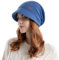 Enwokran Damen Strickmütze Beanie Mütze Gefüttert Fleece mit Krempe Baskenmütze Warme Schirmmütze für Winter (Blau)