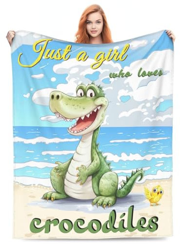 Krokodile Decke Kinderzimmer Alligator Dekor Überwurf Decke Comfy Plüsch Flanell Fleece Warm Weich Flauschig Fuzzy Decke Alligator Stuff Geschenke für Mädchen Baby Kinder Jungen Kleinkinder für Bett