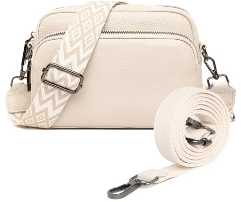 TIAASTAP Damen Handy Umhängetasche Echtes Leder Crossbody Bag Damen Handytasche zum Umhängen, Umhängetasche Damen Klein Moderne Taschen mit Breitem Schultergurt u 3 fächern