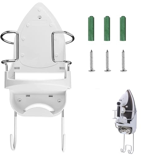Juwacoo Soporte de pared para tabla de planchar, soporte para tabla de planchar con gancho para tabla de planchar, soporte para tabla de planchar extraíble, soporte para tabla de planchar, soporte