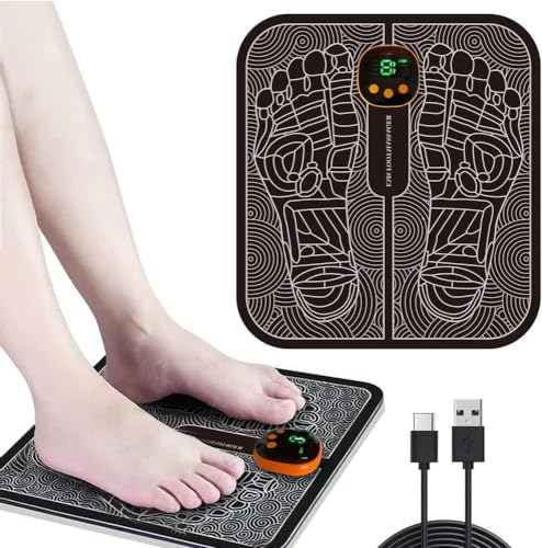 EMS tapis de stimulation musculaire de massage des pieds, appareil de massage portable, appareil de massage des pieds électrique, 8 modes, 19 intensités