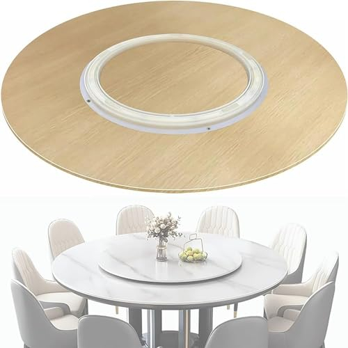 Plato Giratorio de Madera Grande para Mesa de Comedor,Plato Giratorio de Cocina Redondo,Plato Giratorio de 360 °,para Plato de Servicio de Mesa de Cocina (Color: Madera,tamaño: 43.3 in)
