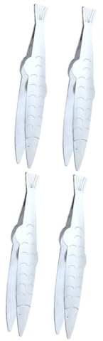 TOPBATHY 4 Pcs Fishbone Fishbone Clip Tweezers Kitchen Playset Chicken Hair Removing Tweezer Ice Cube Tongs Kitchen Supplies Stainless Steel Clips Fish Bone Clamp Cooking Utensils Portable