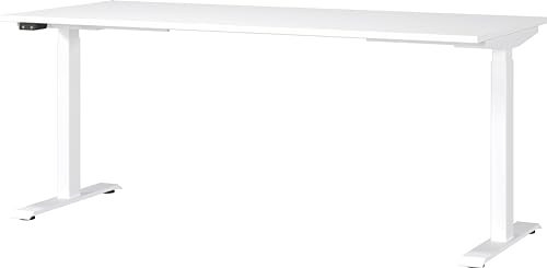 Germania Schreibtisch 7909-84, in Weiß, EL. höhenverstellb., 180 x 120 x 80 cm (BxHxT)