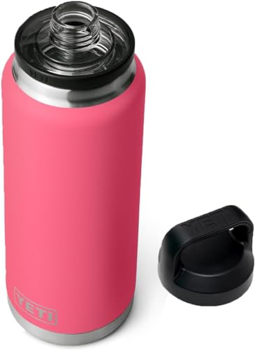 YETI Rambler Bottle Chug, Vaccum Insulated Stainless Steel Bottle with Leakproof Chug Cap, Tropical Pink, 36 oz (1065 ml)