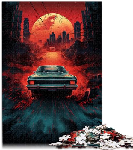 Puzzle Supernatural Auto Puzzle für Erwachsene 1000-teiliges Holzpuzzle ganze Familie und Dieses （50x75cm）