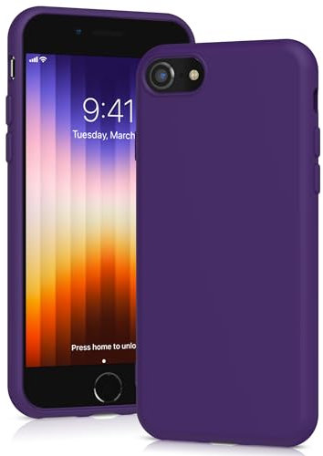 YATWIN Silicone Case for iPhone SE 2020/2022, iPhone 8/7, Soft-Touch, Shockproof, DustProof, Antiskid Apple Phone Cover for iPhone SE 2nd 3rd Generation - Purple