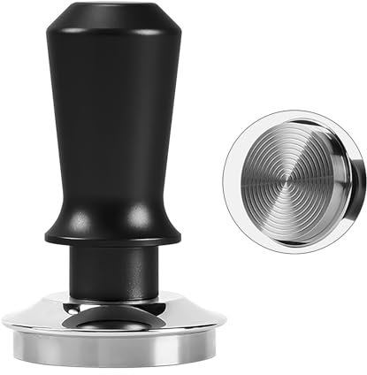 Foeska Kaffee Tamper, Espresso Tamper, Federbelasteter kalibrierter Tamper mit Edelstahlbasis, 30lbs konstanter Druck, Kaffee Zubehör (black, 51mm)