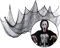 Halloween Deko Stoff, 600CM x 200CM Schwarz Dekogewebe für Halloween Party Dekoration, Gruseliges Tuch sorgt für mystische Stimmung, Der Fetztenstoff ist für die Türen Hallen Veranden Fenster